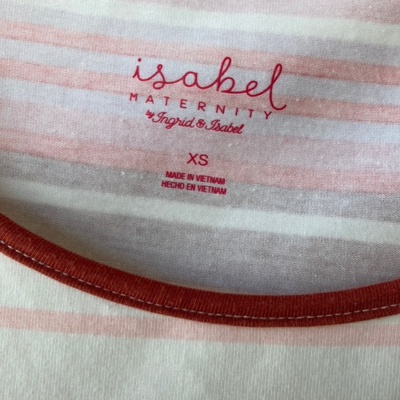 Isabel Maternity Striped White & Pink Dress - Picture 3 of 5